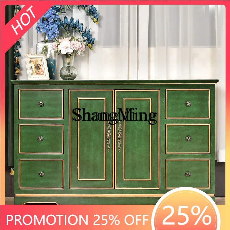 

SM new entrance cabinet Solid wood entry door Old foyer entrance partition Large capacity storage Gold painting shoe cabinet