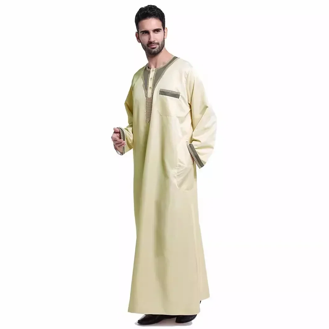 Único-desgaste muçulmano Robes for Men, Dubai Outdoor Clothing, Arábia Saudita, Turquia e Marrocos, S-3XL