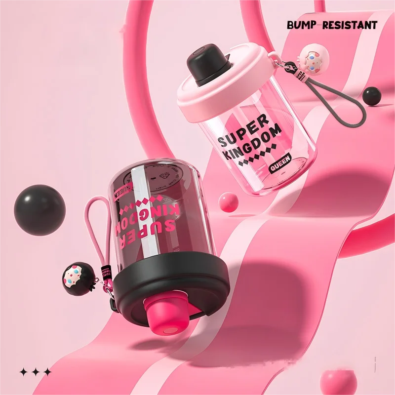 

Cooker King Bobo Sippy Cup 520ml, Tritan Straw Tumbler, High-Temperature Resistant Portable Cute Water Bottle