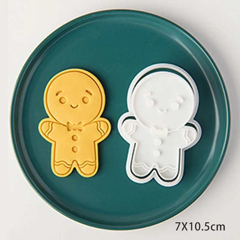 Large Cartoon Gingerbread Man Girl Cookie Mold Merry Christmas Gift Fondant Cookie Embosser Stamp Baking Cake Decorating Tools