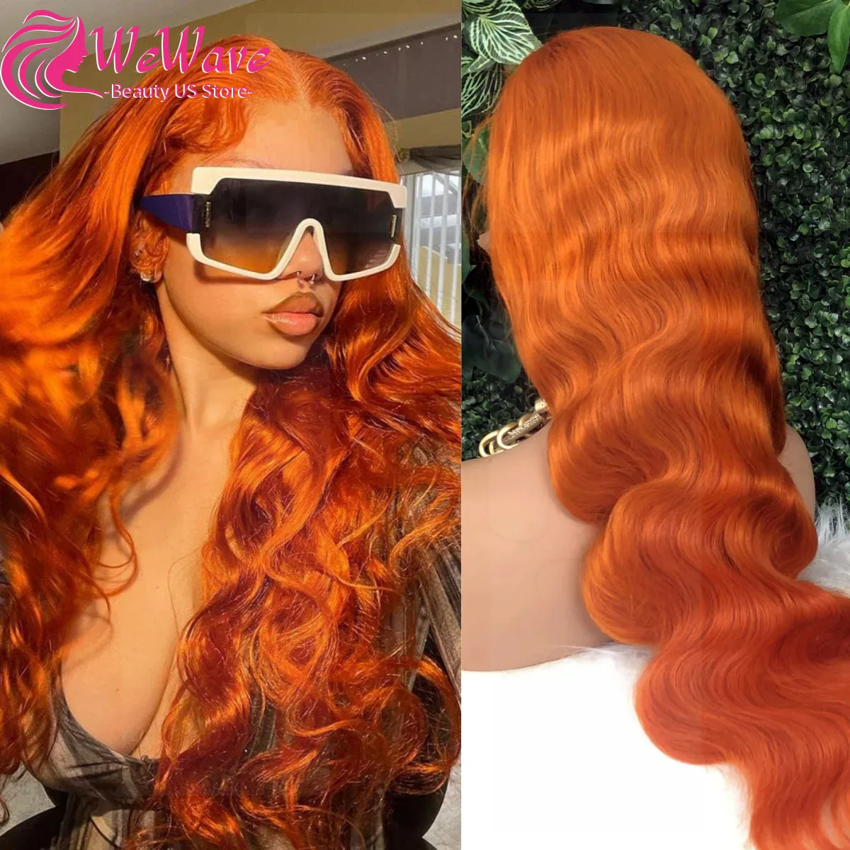 

30-дюймовый цветной рыжий 13x6 Hd Прозрачный парик шнурка Человеческие волосы 13x4 дюйма Парик фронта шнурка высокой плотности Бразильские парики для женщин