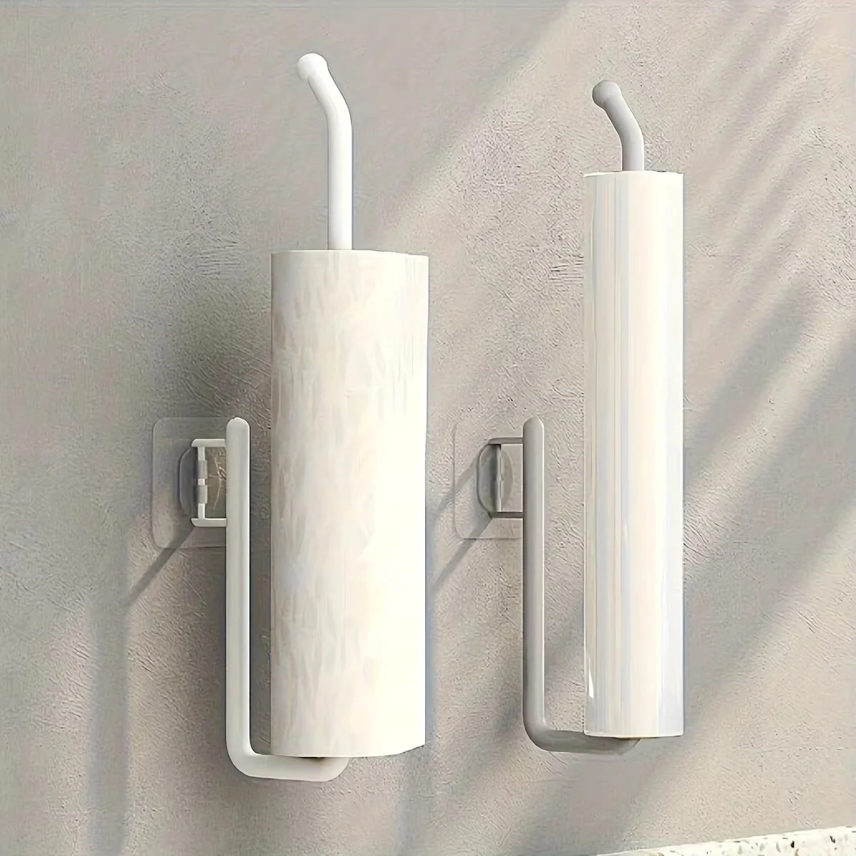 1/2pcs Kitchen Paper Roll Holder Bathroom Toilet Pape Storage Rack Towel Rack Cabinet Rag Hanging Holder Self-Adhesive Kitchen