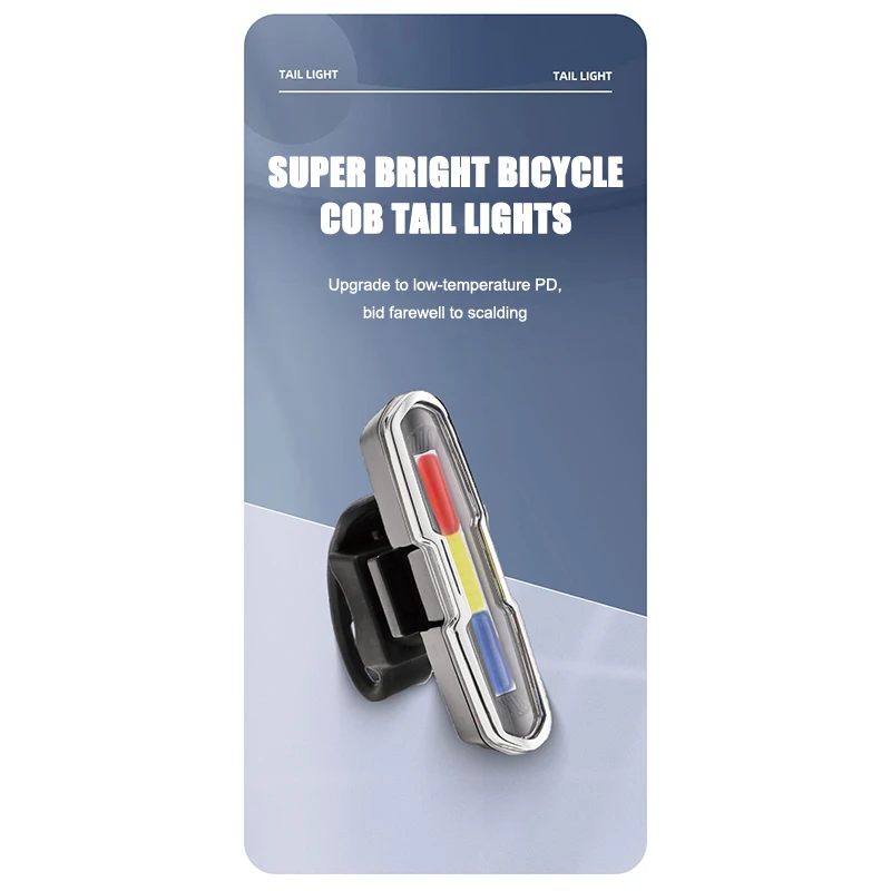 USB Rechargeable Waterproof Bike Lights Off-Road Bike Tail Light Three Colors Night Riding Warning Light Outdoor Cycling Equipme