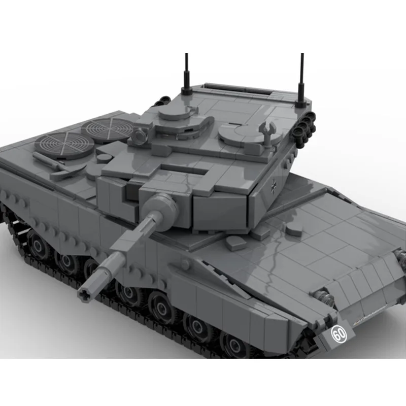 WW2 wojskowy Leopard 2A główny czołg bojowy DIY montaż cegieł opancerzony pojazd bojowy Model klocki edukacyjne zabawki prezenty