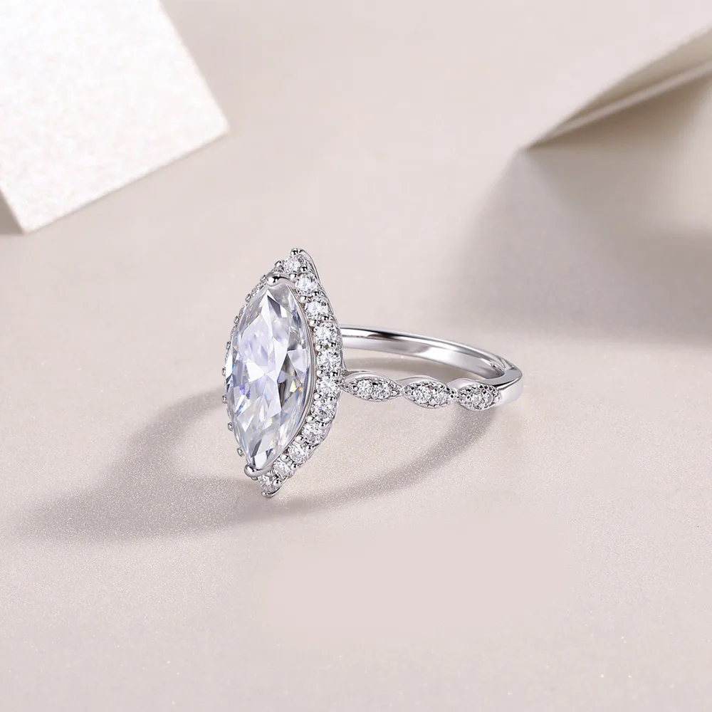 TY 3 Carat Marquise Moissanite Ring 925 Sterling Silver for Women Luxury Engagement Ring Couple Ring VVS1 Fine Jewelry with GRA