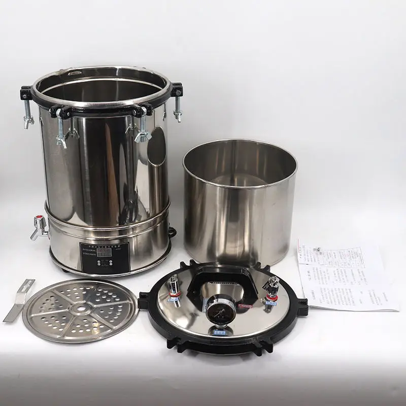 Portable Digital Steam Sterilizer Strong 24 Liter Autoclave For Veterinary Instruments 24L Mushroom Autoclave