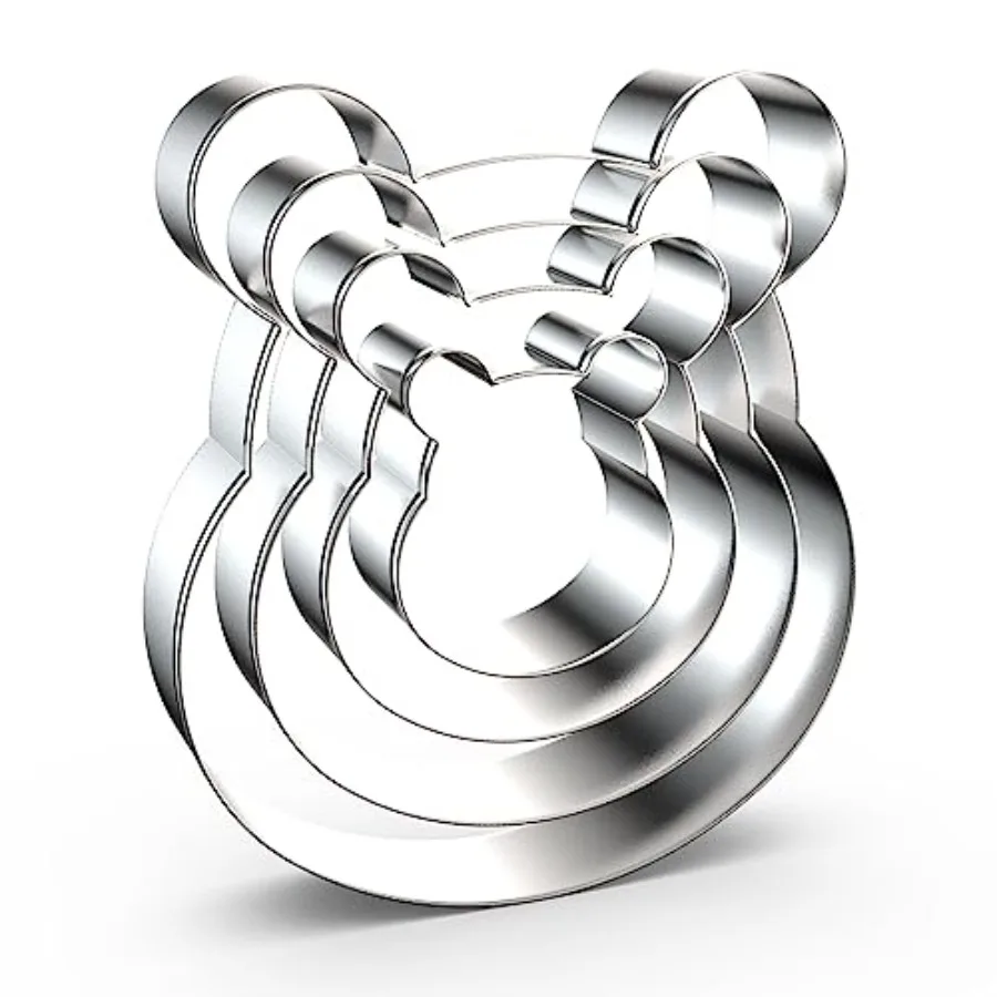 

Bear Ce Cutter Set Large Small Mini - 5" 4" 3" 2" - 4 Piece - Stainless Steel