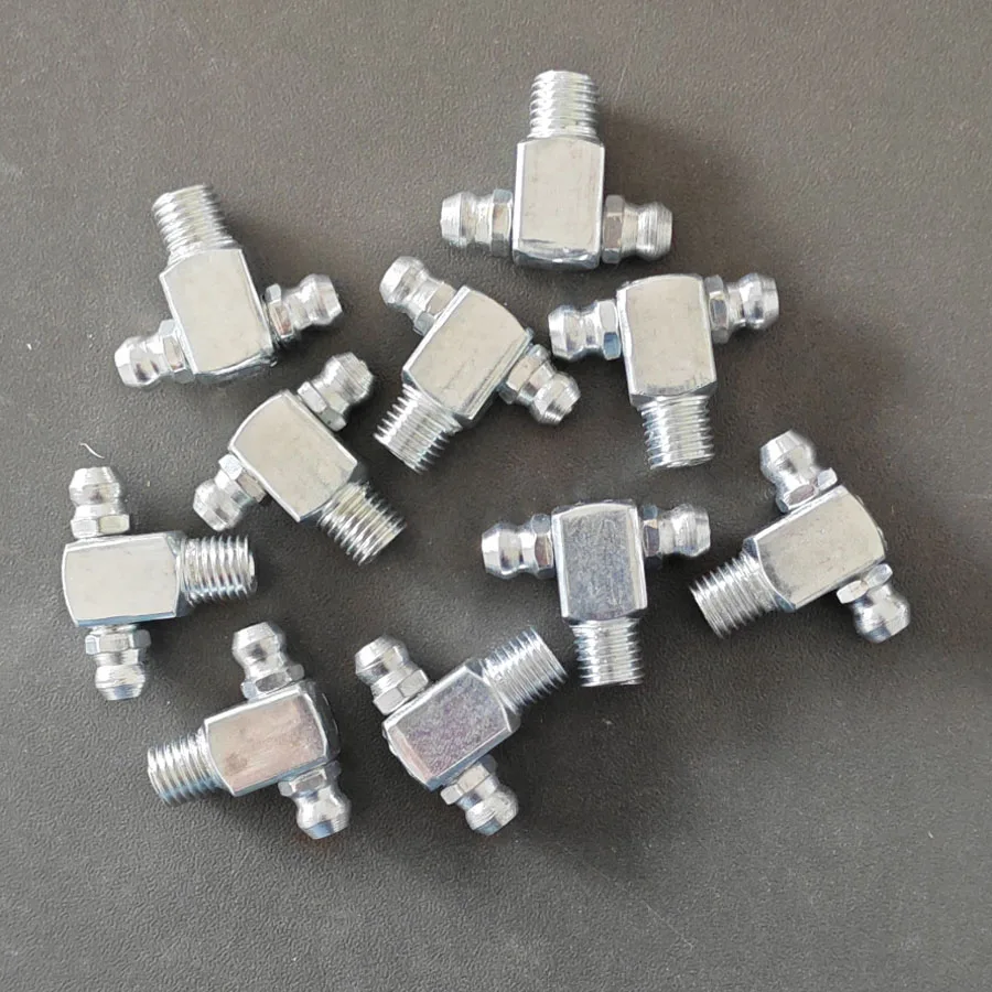 10Pcs Stainless Steel Double Head Grease Nipple Y Type T Type 90 Degree Right Angle Lubrication Grease Fitting Accessories