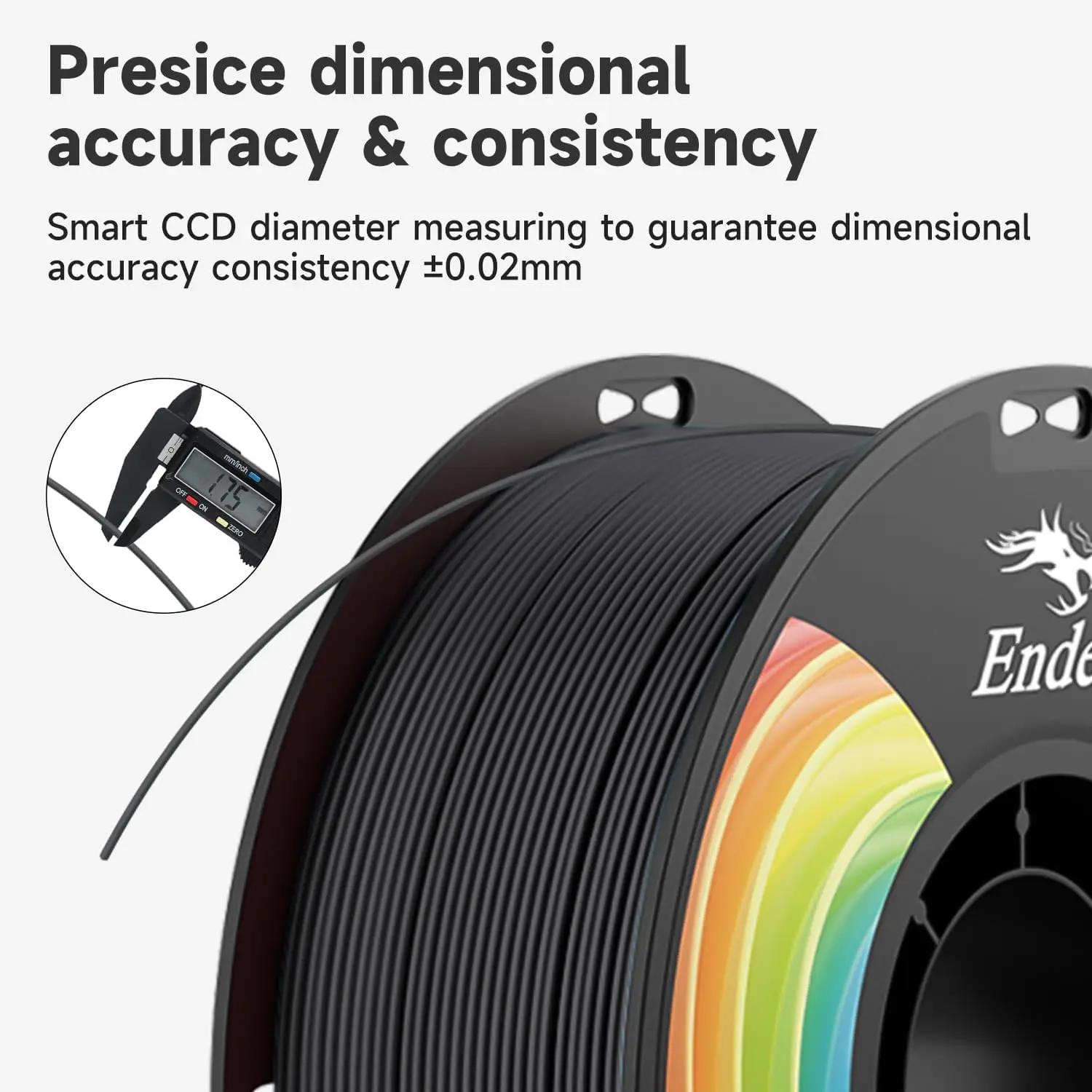 Official Creality PLA Filament Pro Black/White/Grey,1.75mm 3D Printer Filament, Ender PLA + (Plus) Printing Filament,1kg Spool (2.2lbs), Dimensional Accuracy ±0.02mm For Ender3/CR10 FDM Printers