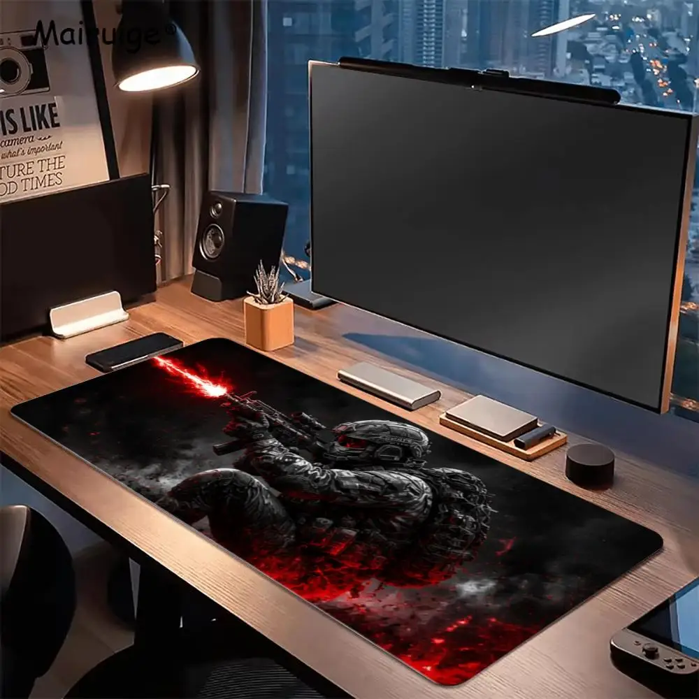 Soldier Mouse Pads Pc Accessories Desk Mat Desk Interior Setup Mousepad Gamer Playmat Gaming Room Decoration Rug Big Mousepepad