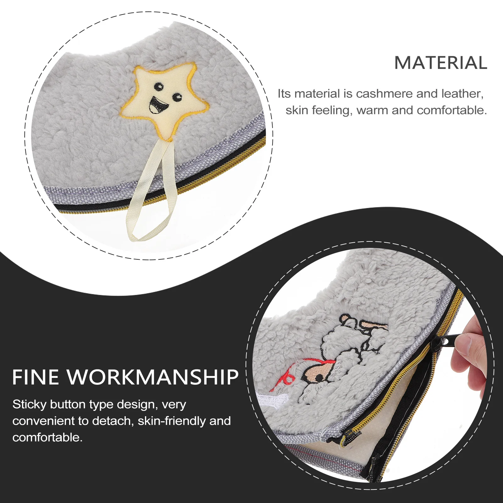 

1Pcs Thickened Warm Toilet Seat Cushion Cashmere Soft Comfortable Sticky Button Detachable Design for Home Hotel Use