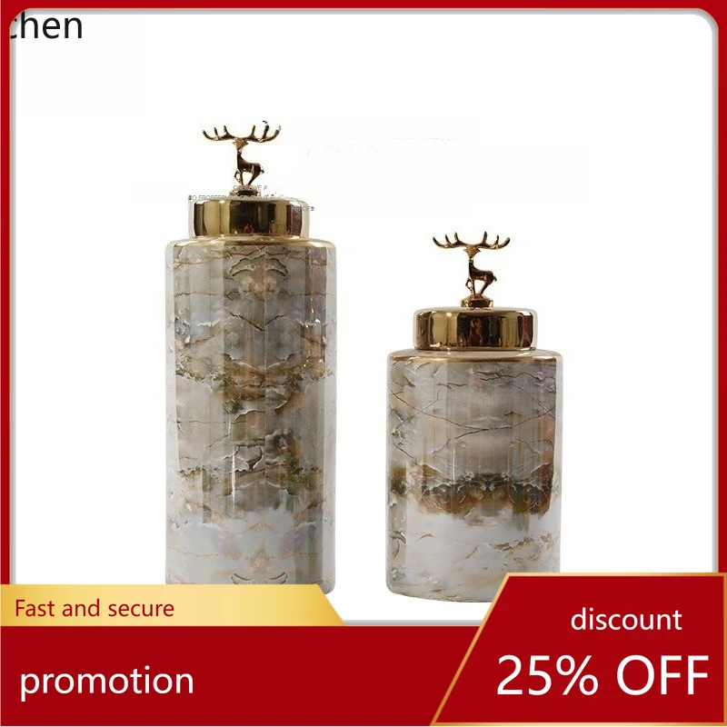 

CZ Geometric Marble Pattern Ceramic Ornament Flower Arrangement Vase Display Model Room Entrance Living Room Soft Decoration