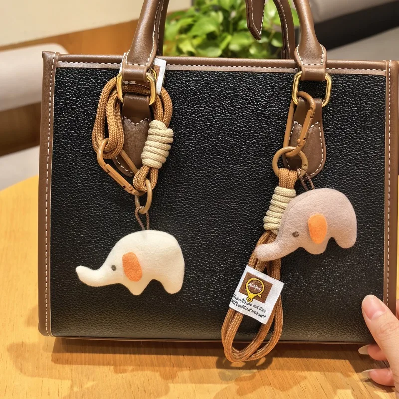 Handmade Stuffed Elephant Keychain Phone Lanyard Soft Plush Cute Fabric Pendant for Bag Purse Premium Quality Fashion Accessory