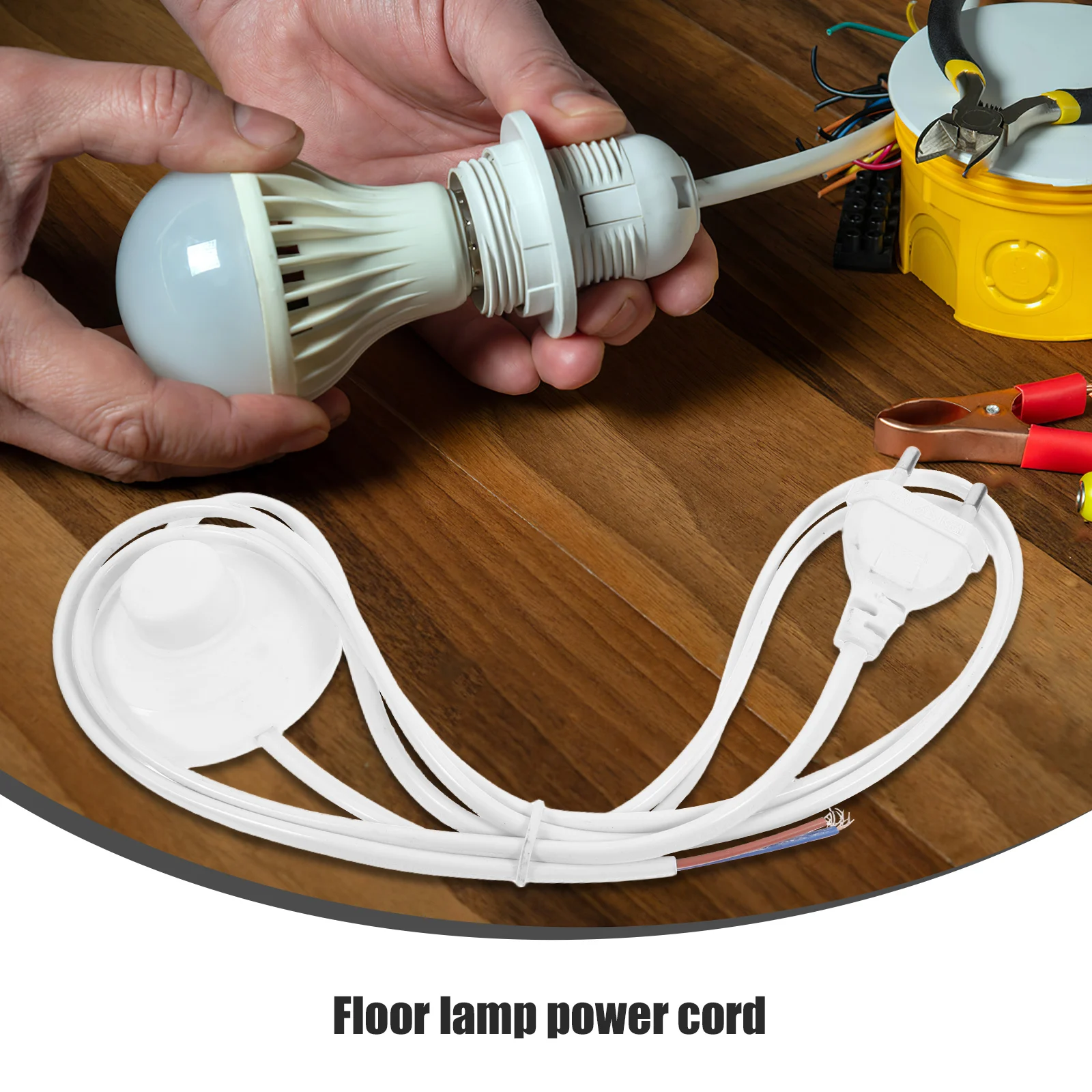 

Floor Lamp Foot Switch Extension Cord Cable Electric Wire Light White for Pedal