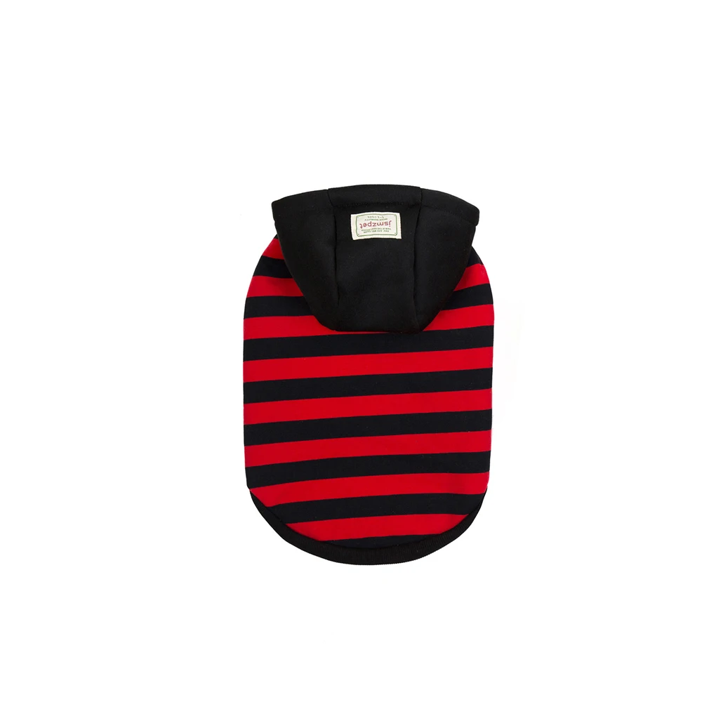 

Полосатая толстовка с капюшоном для собак, толстовка, теплое хлопковое пальто, товары для домашних животных, красный цвет