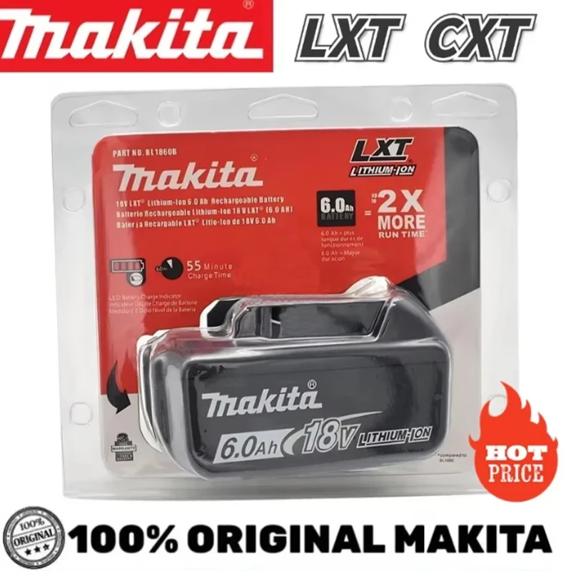 

100%BL1860B Makita li-ion Battery Original for Makita 18V power tools DTW190 DTD156D DF487 DHP485 Replacement Lithium battery