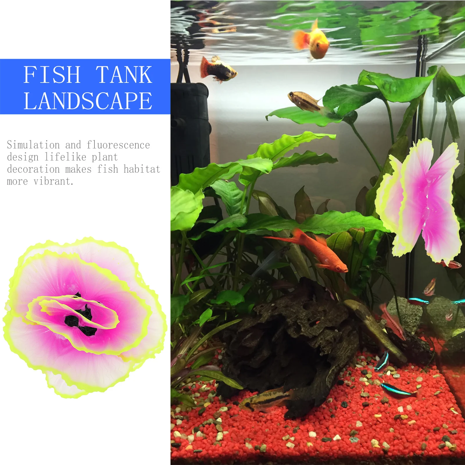 

Simulation Fluorescence Coral Aquarium Decoration Fish Tank Landscape Artificial Coral Resin Aquarium Accessory