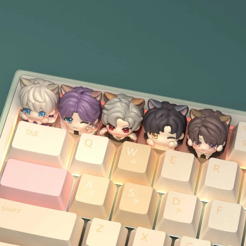 

Game Love And Deepspace Sylus Xavier Zayne Rafayel Cat Keycap Mechanical Keyboard Resin Gift For Friends Kawaii Cute