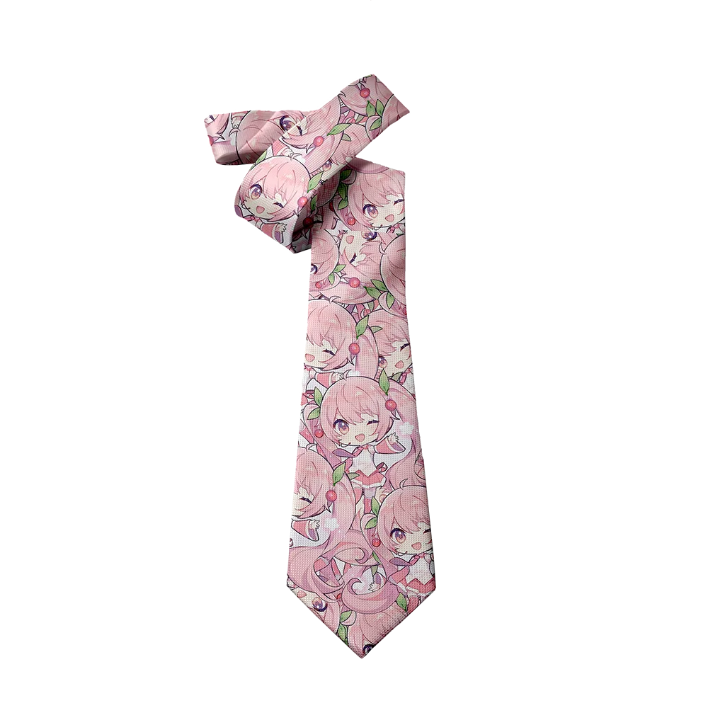 Cartoon girl printed tie Cosplay accessories 8cm wide men and women party wedding gift set narrow tie Japanese style