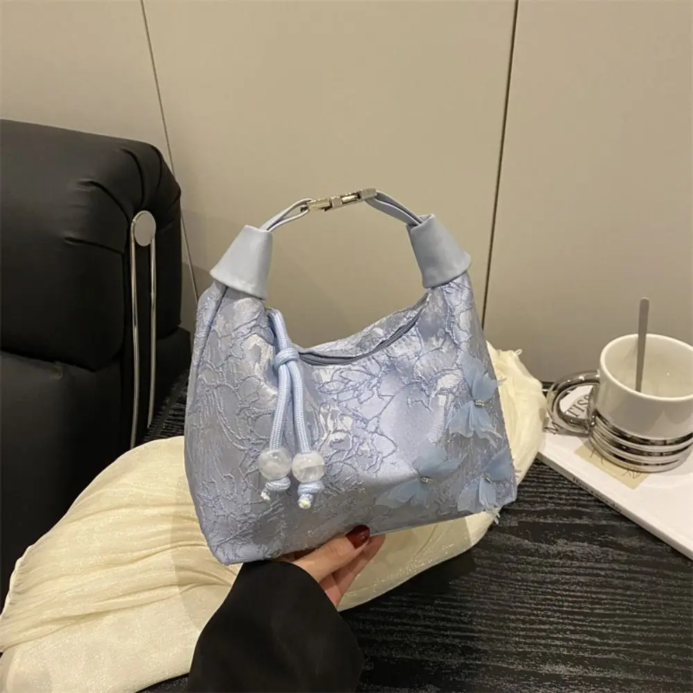 

Retro Embroidered New Chinese Style Handbag Canvas Butterfly Hanfu Embroidery Handbag Zipper Shoulder Bag Cheongsam Bag Women