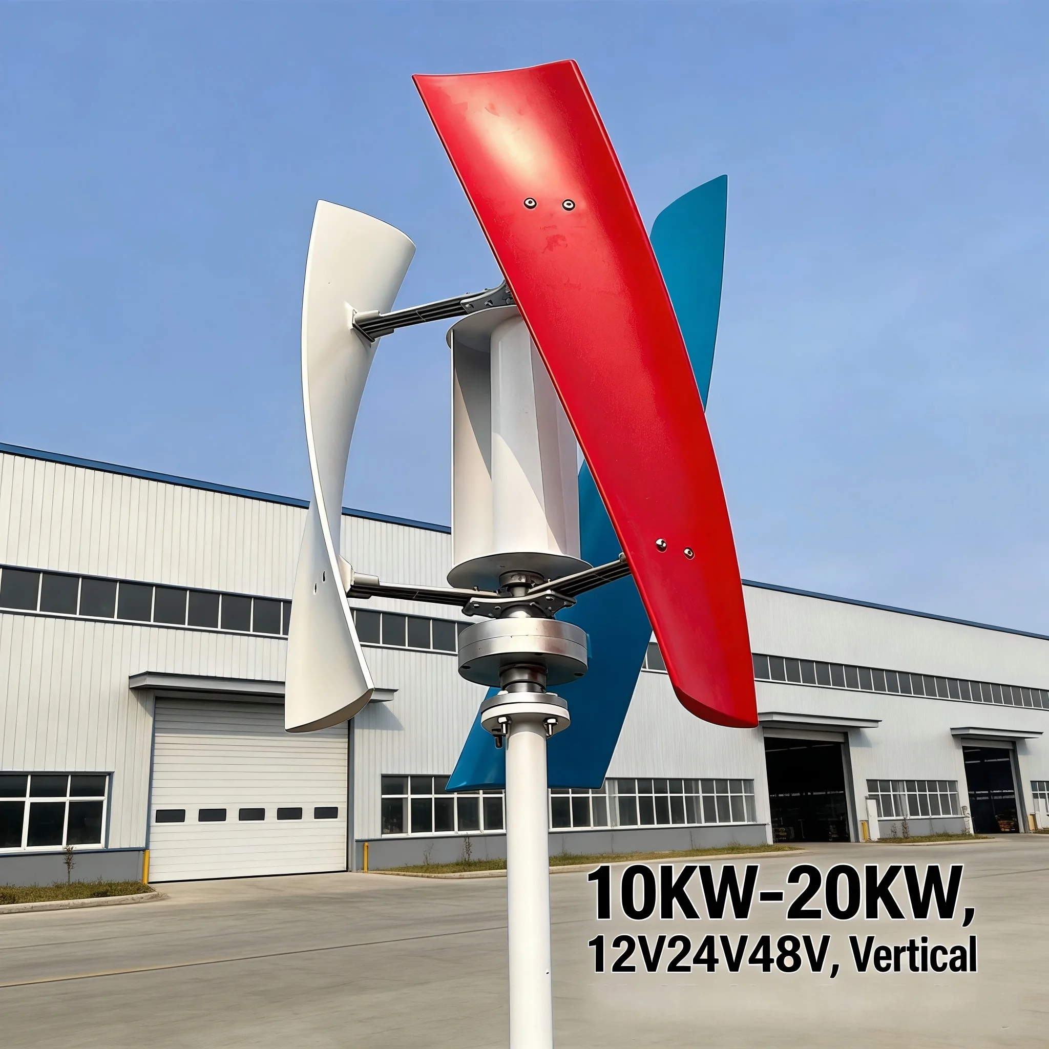 10KW Vertical Axis Wind Turbine Generator 12V 24V 48V 3-Phase Permanent Magnet