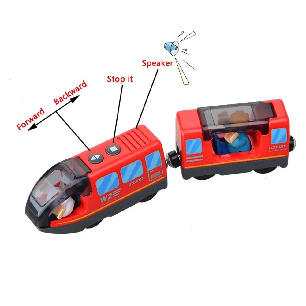 Nieuw ontwerp voor kinderen, compatibel met Brio-trein, houten treinrail, werkt op batterijen