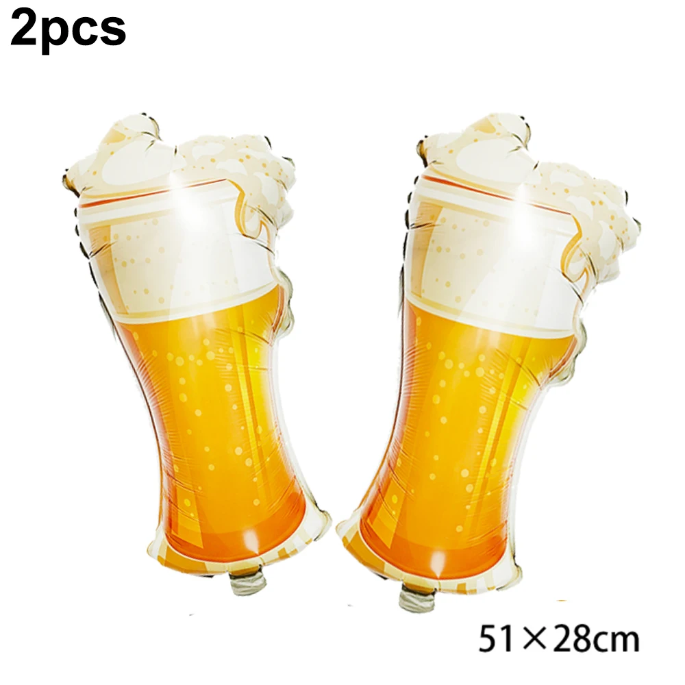 2pcs Beer Cup Foil Balloons Adult Boys Men Birthday Party Decor Beer Cheers Balloon for Beer Festival Bar Summer Party Decoratio