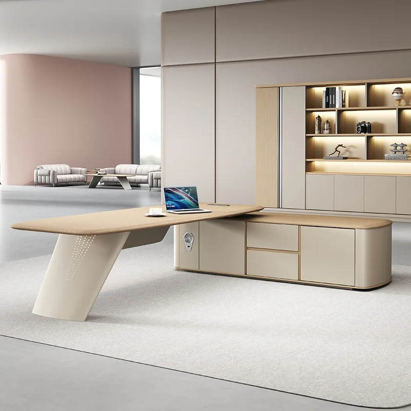 

High-end simple boss desk and chairs relaxed desk large desk office furniture chairperson's office