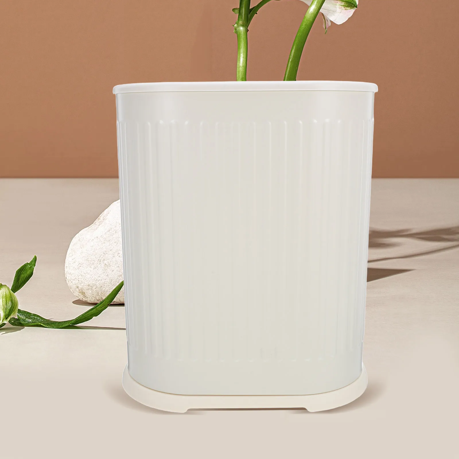 

Push Trash Can Kitchen Trashcan Bedroom Bin Wastebasket Bathroom with Lid Garbage
