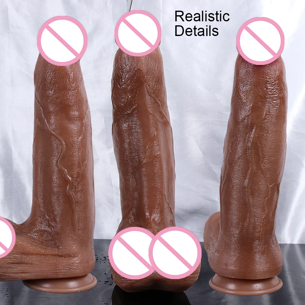 Biggest Double Layer Silicone Realistic Dildo Soft Strapon Big Penis Suction Cup Adults Anal Sex Toys For Women Sexy Masturbator