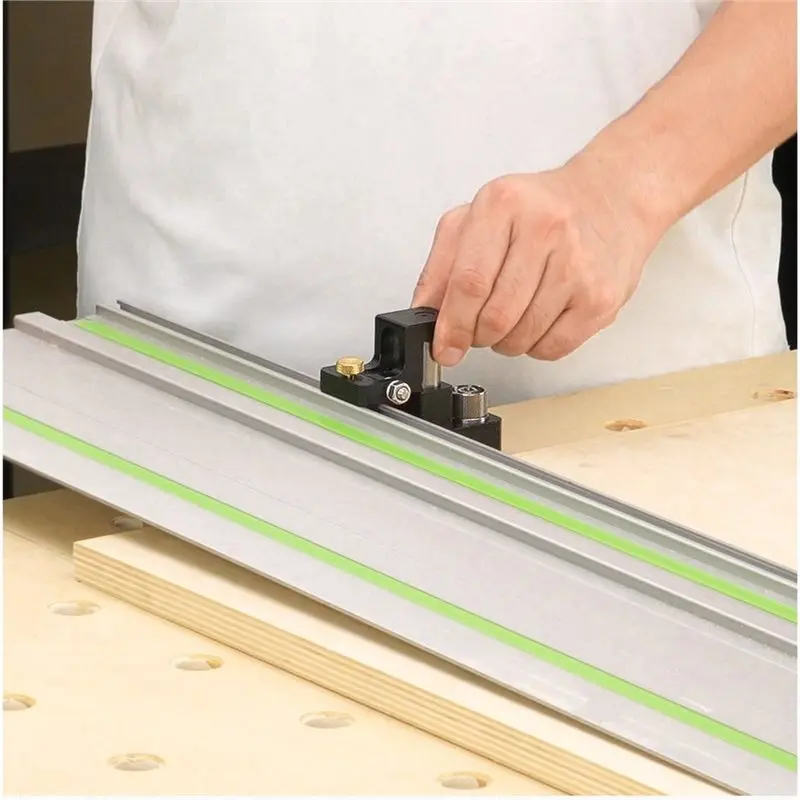IALJ-Woodworking Cutting Guide Limit Stop, For Festool Track Saw Anti-Tipping Stop Locator 2Pcs, MFT Table Bench Dog Clamp