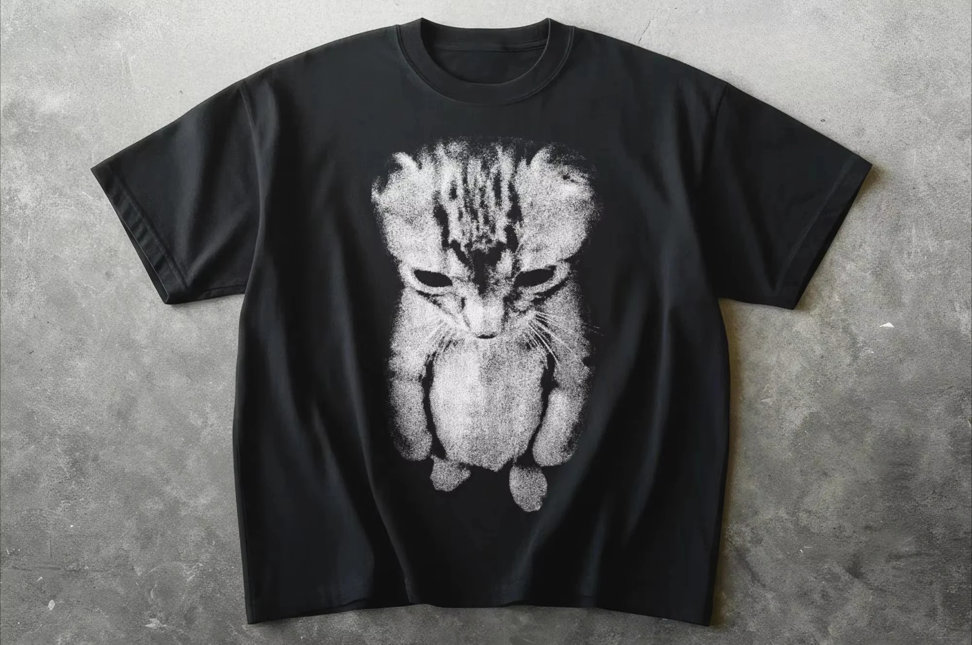 Sad Kitten Meme Standing Cat Funny Crying Graphic Tee Cotton Mens Womens T-Shirt Summer Streetwear