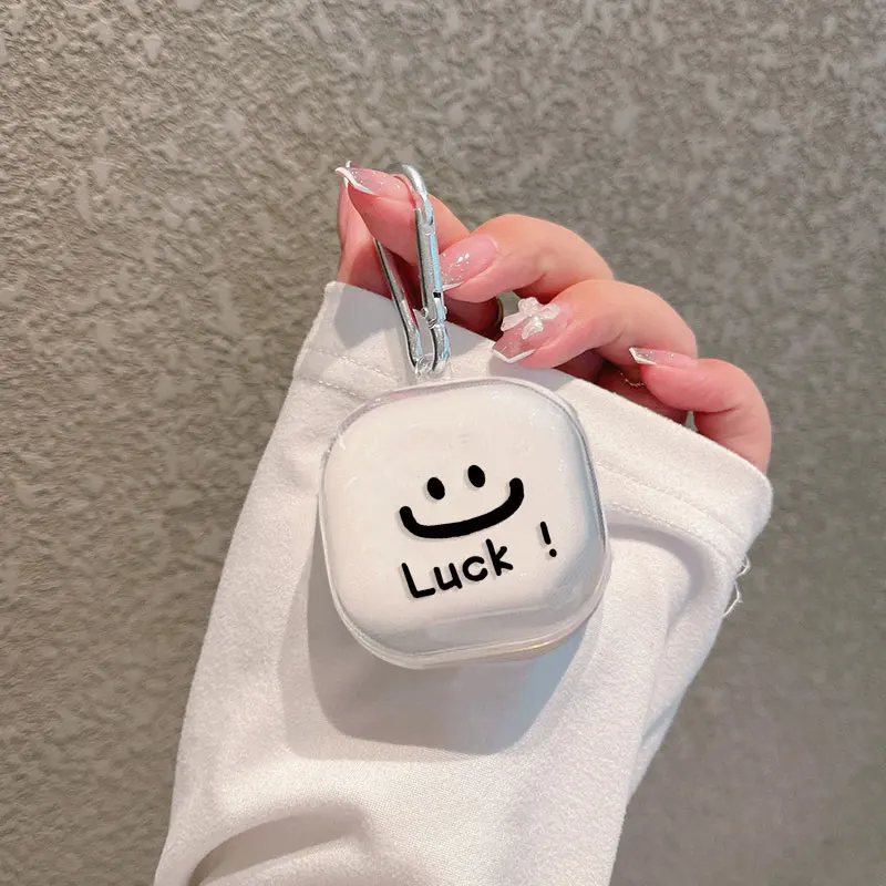 Luck Smile for Samsung Galaxy Buds Pro Live 2 Buds2 Pro Cover Protective for Galaxy Buds FE With keychain