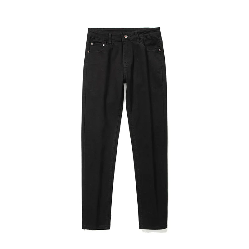 Simple and fashionable trendy jeans for men, grand and high-end trend, slim fit and elastic business black light luxury pants