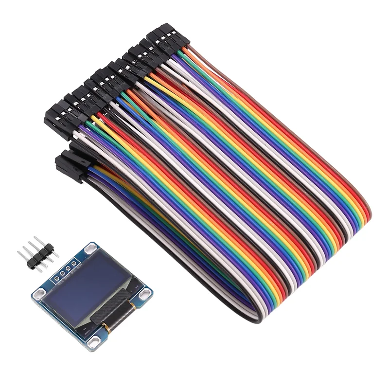 ممتاز-I2C شاشة OLED 0.96 بوصة IIC المسلسل LCD LED وحدة SSD1306 128 64 لاردوينو مع 40 قطعة سلك دوبونت