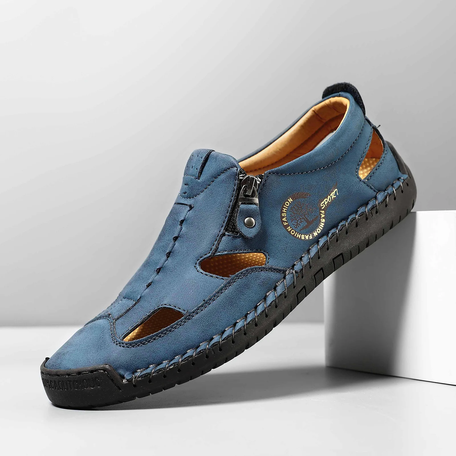 Popular men's sandals sewn slippers beach shoes outdoor sports wind wear-resistant large size breathable