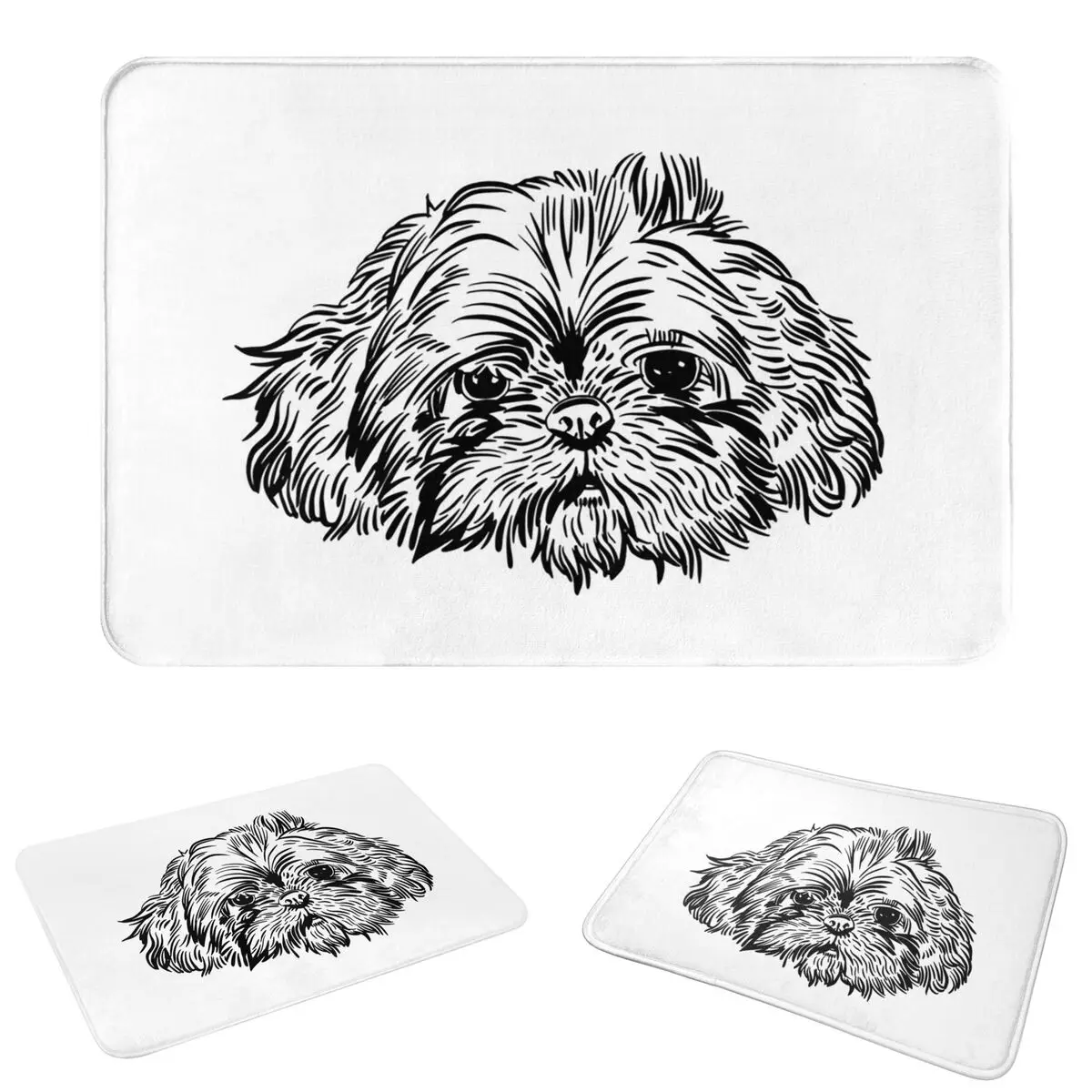 Dog Lover Shih Tzu Crest Doormat Antiwear Carpet Rug Kitchen Entrance Home Floor Mat for Living room Footpad Mats