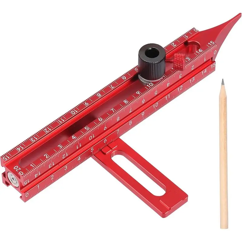 【flash-deal】4-sided-scribing-tool-aluminum-alloy-4-sided-scale-guiding-ruler-leveling-ruler-with-magnetic-basefor-diywoodwork