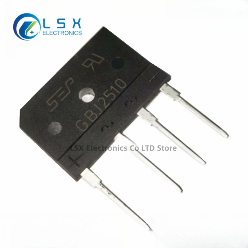 10PCS GBJ1508 GBJ1510 GBJ2510 GBJ3510 GBJ501 0GBU15K  GBU25M 15/25/35A 1000V Induction Bridge Stack Flat Bridge Rectifier Bridge