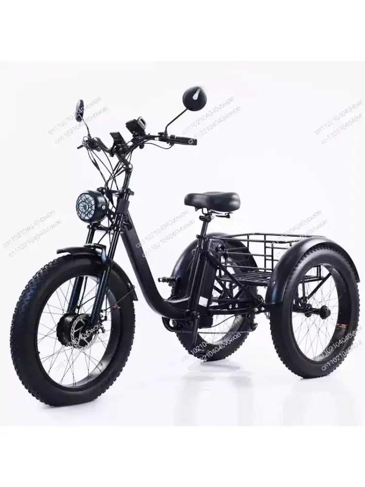 AliExpress 20 Inch Folding Fat Tire Electric Tricycle Pedal Tricycle Snow Lithium Battery Bicycle