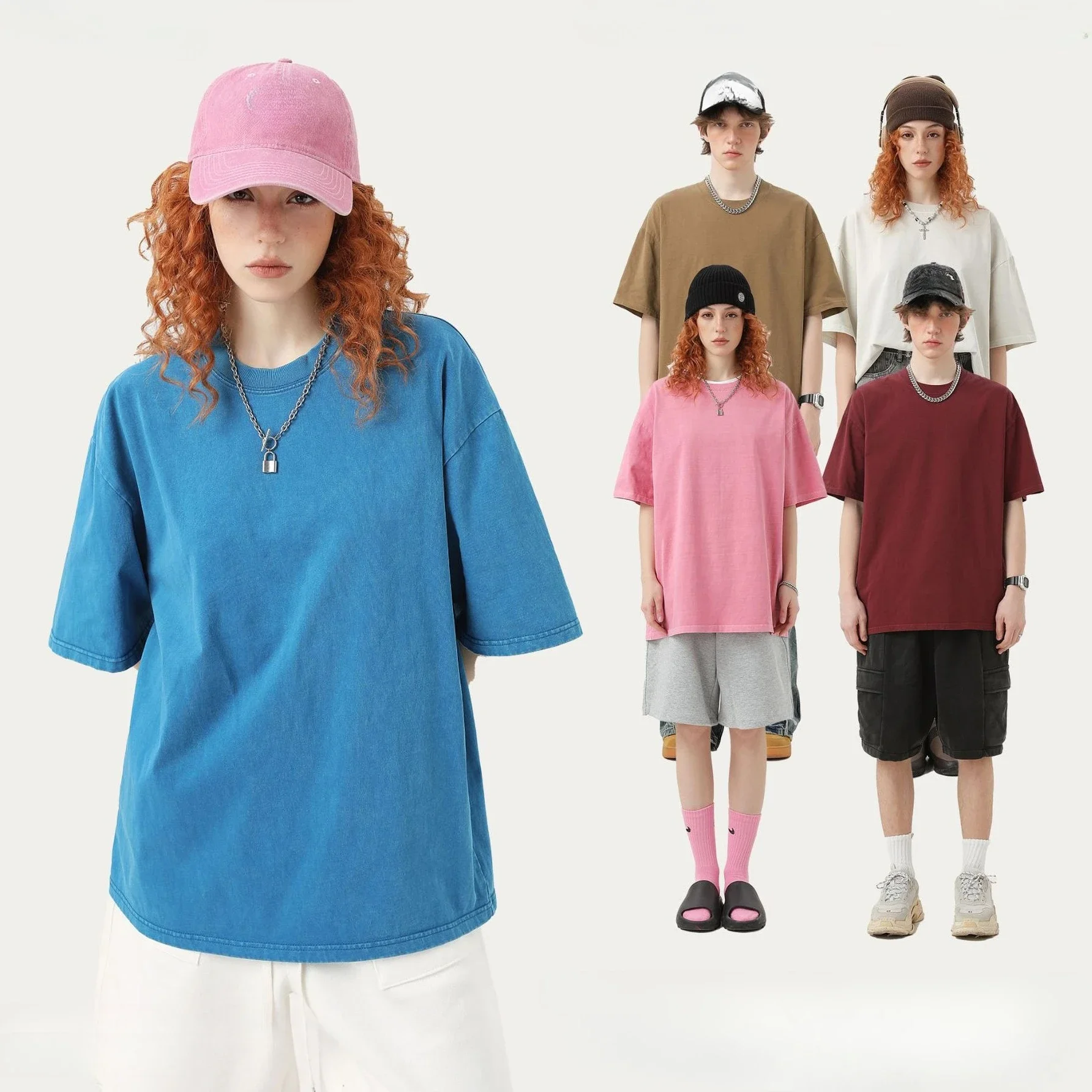 

Летние футболки большого размера из чистого хлопка для женщин и мужчин, футболки большого размера, унисекс, базовые однотонные молодые крутые топы y2k, повседневная женская уличная одежда