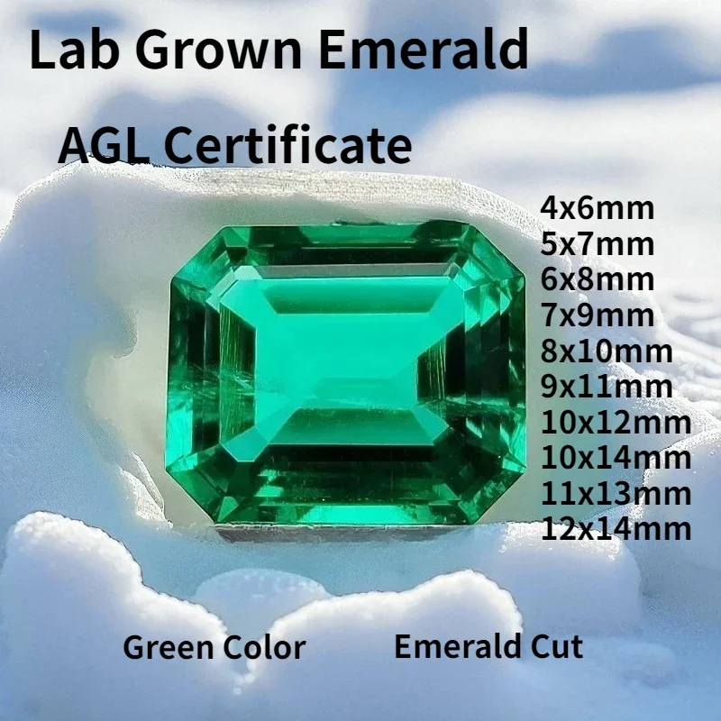 

Зеленый цвет, выращенный в лаборатории изумрудный камень, изумрудная огранка, подвески, бусины для изготовления ювелирных изделий, серьги-подвески, материалы с сертификатом AGL