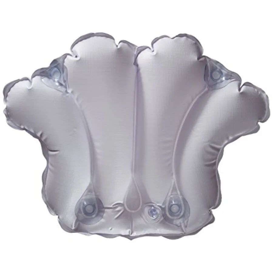 Inflatable Bath Pillow - Terry Cloth White