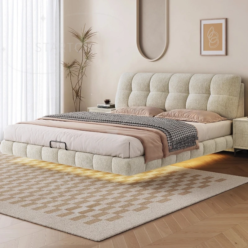 Luxury Modern Floating Bed Bedframe 150x200cm 180x200cm 220x200cm King Size with Headboard Bedroom Beds Cosy Furniture