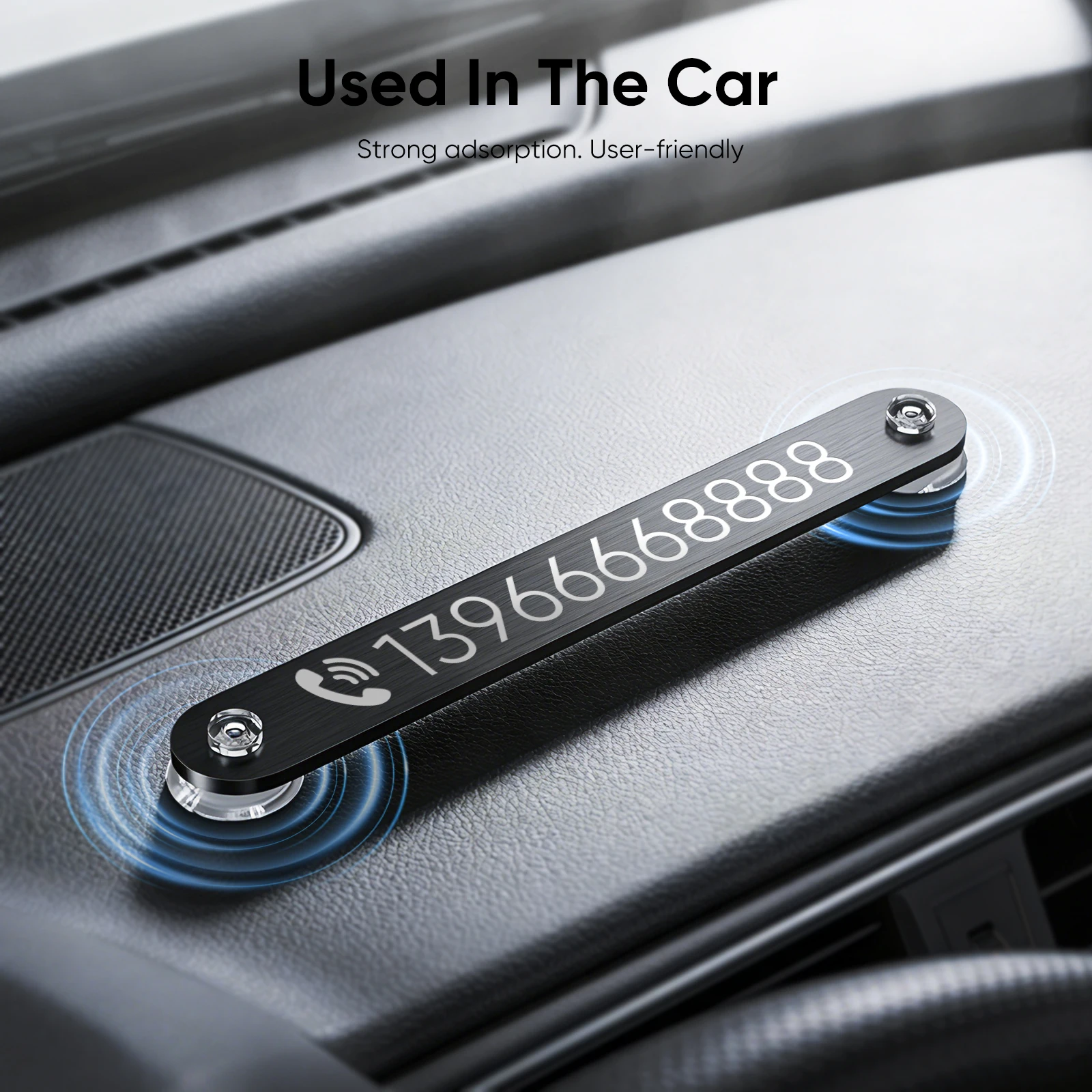 Free Engraving Car Temporary Parking Card Magnetic Phone Number Card Plate Telephone Number Car Park Stop Auto Accessories