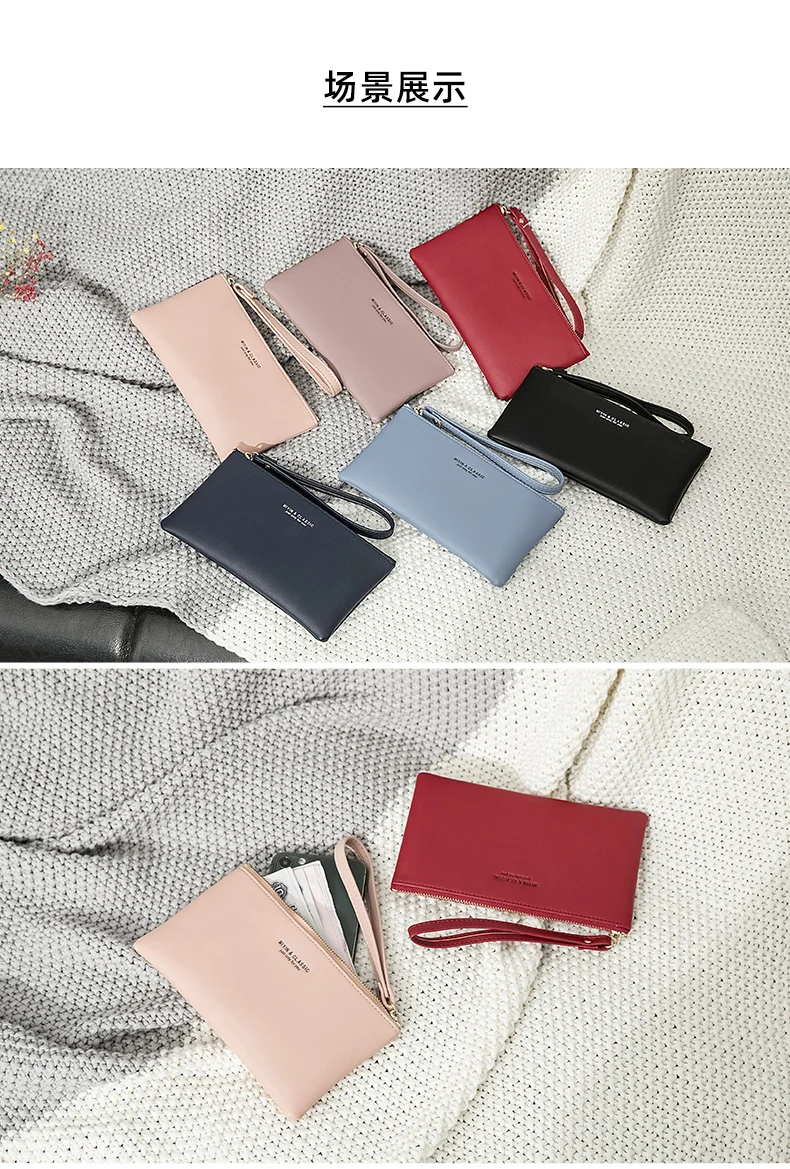 MIYIN Business Casual Damen-Geldbörse Einfache und Tragbare Reißverschluss-Handtasche Lange Brieftasche Bürogeschenk Lehrergeschenk Geschenk für Frauen – Detail 12