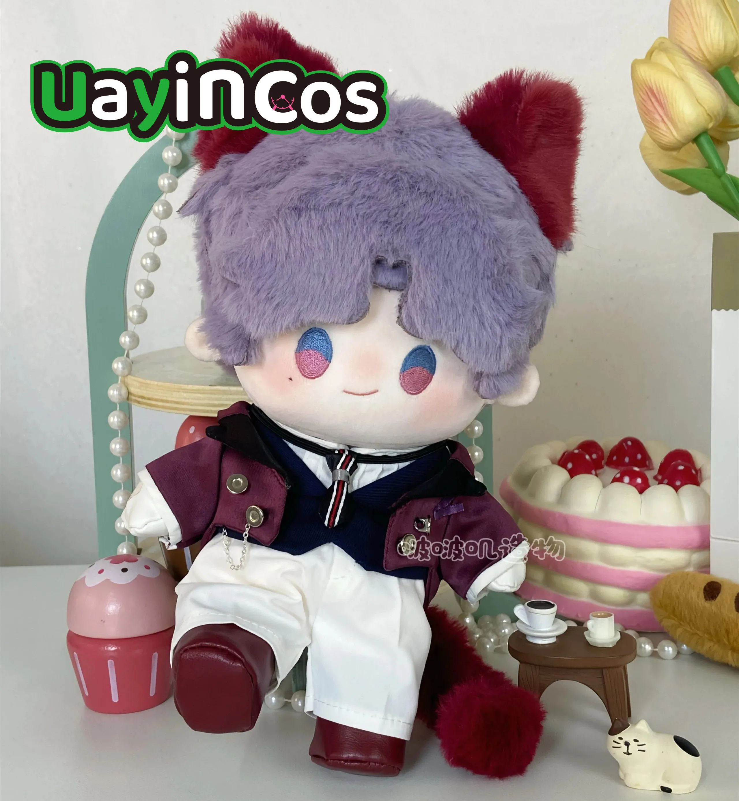 

20cm Doll Clothes Love and Deepspace Rafayel Sylus Caleb Xavier Zayne Ears Tail Coat Tie Gloves Shoes Suit Anime Toy Kids Gifts