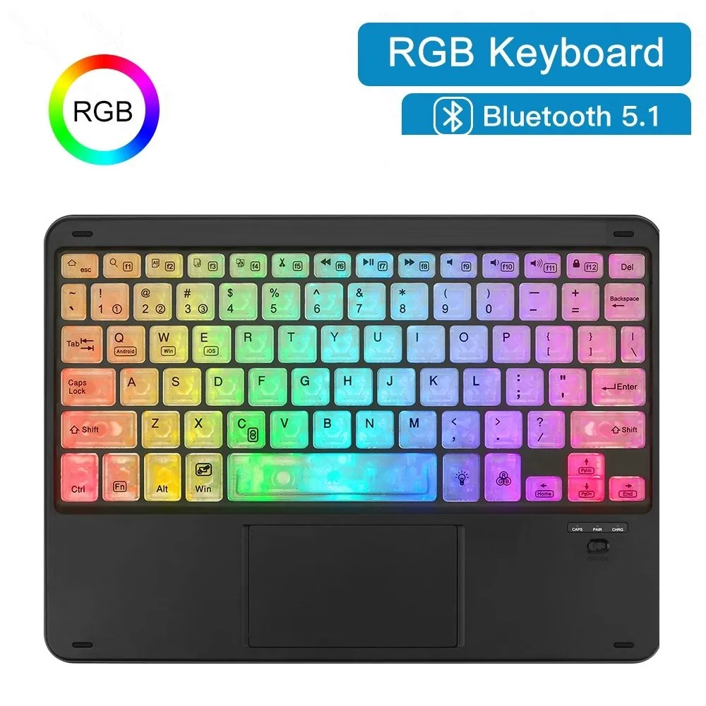 

Мини-клавиатура RGB Light Bluetooth-клавиатура с подсветкой, перезаряжаемая беспроводная клавиатура, компактная универсальная портативная клавиатура для офиса