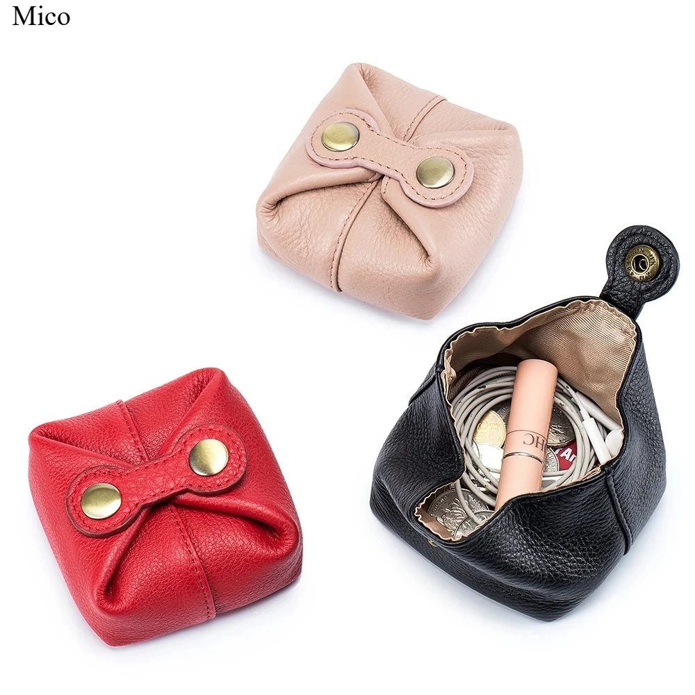 

Cute Japanese and Korean style coin purse, soft cowhide mini headphone key, women's coin, lipstick storage bag, little bean bag