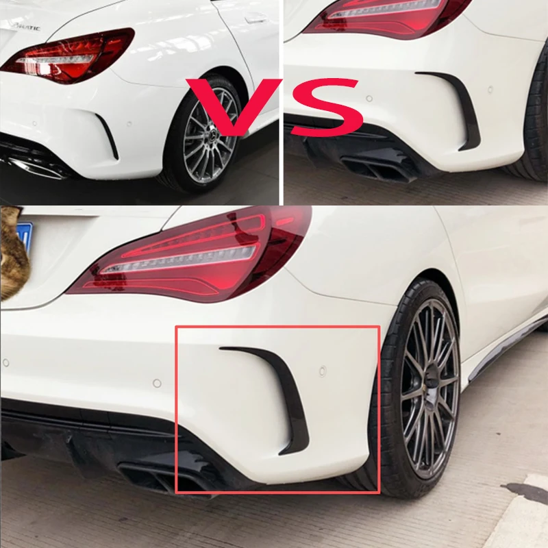 

For Mercedes Benz CLA Class W117 C117 CLA200 220 250 260 45 AMG 2013-2019 Rear Bumper Spoiler Air Vent Cover Side Canard Cover